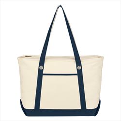 Natural with Navy Blue Trim